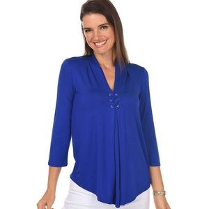 Chris Cross Pleat Front Knit Top